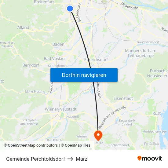 Gemeinde Perchtoldsdorf to Marz map