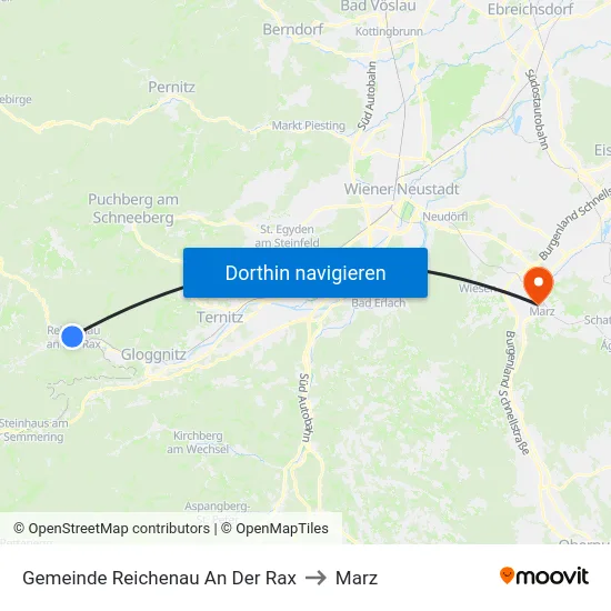 Gemeinde Reichenau An Der Rax to Marz map