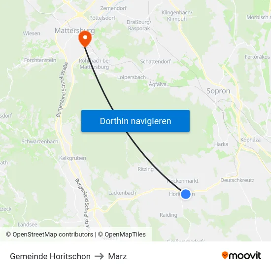 Gemeinde Horitschon to Marz map