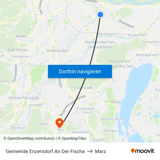 Gemeinde Enzersdorf An Der Fischa to Marz map