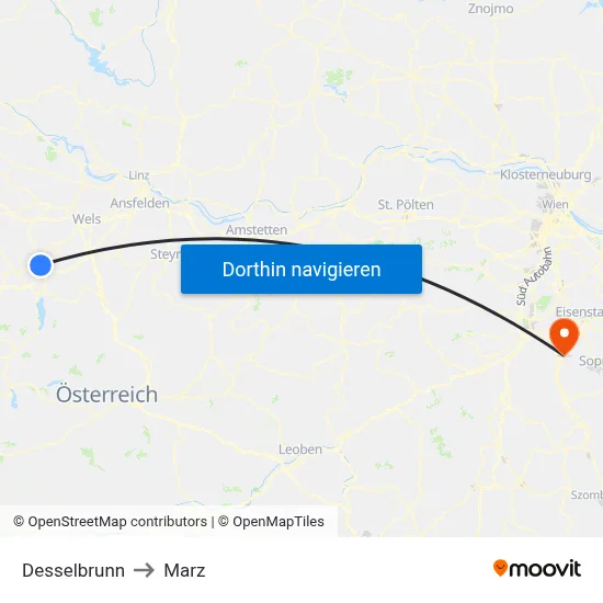 Desselbrunn to Marz map