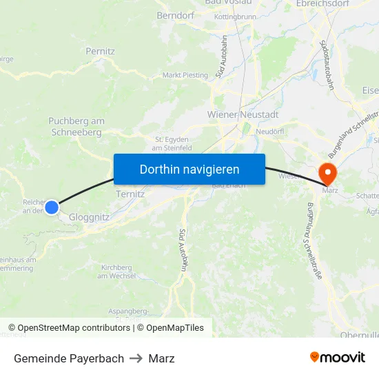 Gemeinde Payerbach to Marz map