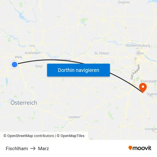 Fischlham to Marz map