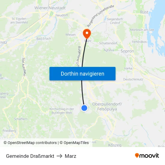 Gemeinde Draßmarkt to Marz map