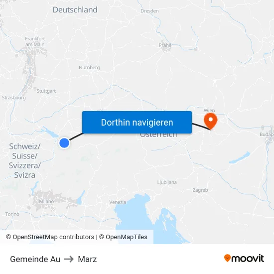 Gemeinde Au to Marz map