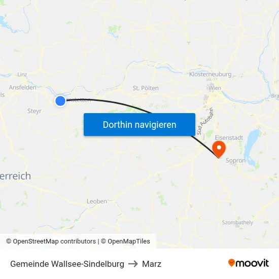 Gemeinde Wallsee-Sindelburg to Marz map