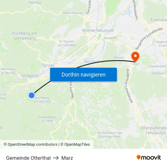 Gemeinde Otterthal to Marz map