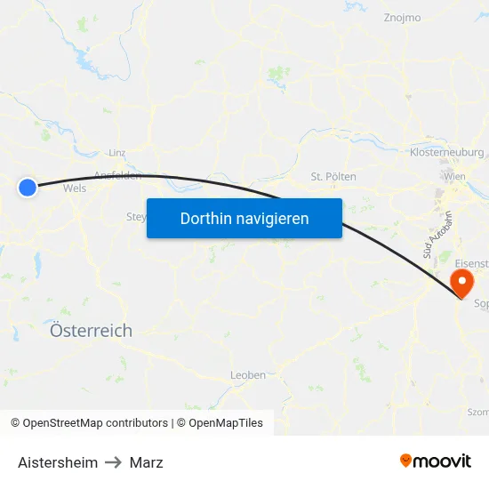 Aistersheim to Marz map