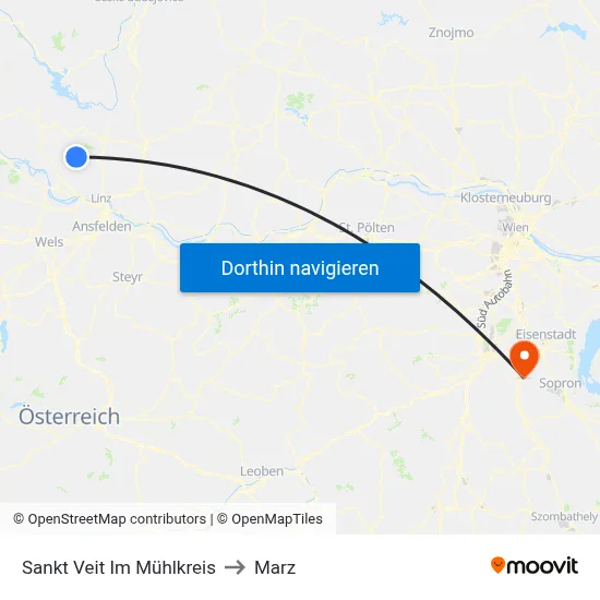 Sankt Veit Im Mühlkreis to Marz map