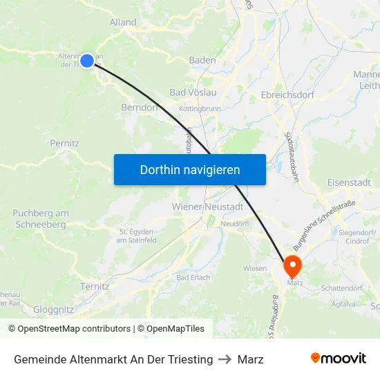 Gemeinde Altenmarkt An Der Triesting to Marz map
