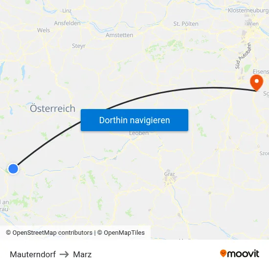 Mauterndorf to Marz map