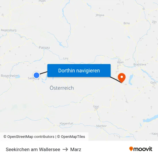 Seekirchen am Wallersee to Marz map