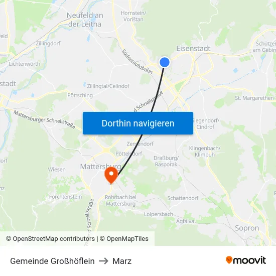 Gemeinde Großhöflein to Marz map