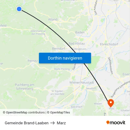 Gemeinde Brand-Laaben to Marz map