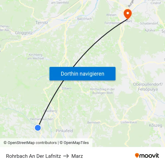Rohrbach An Der Lafnitz to Marz map