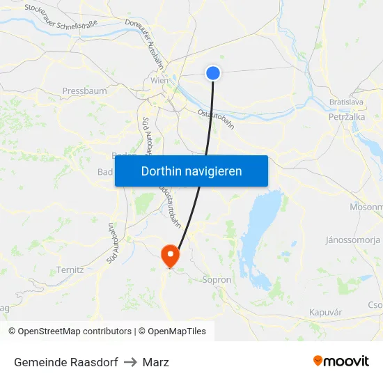 Gemeinde Raasdorf to Marz map