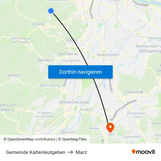 Gemeinde Kaltenleutgeben to Marz map