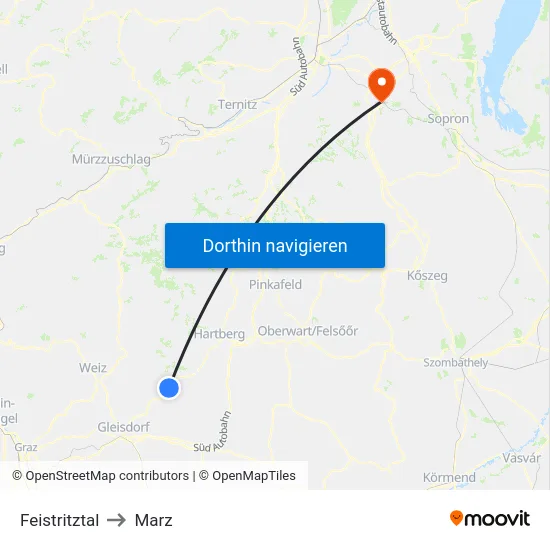 Feistritztal to Marz map