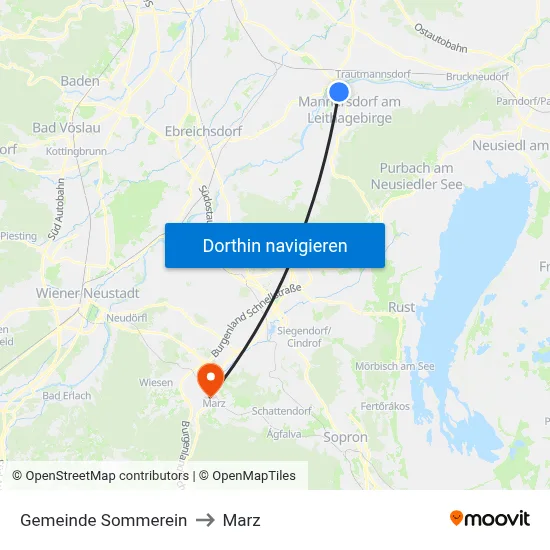 Gemeinde Sommerein to Marz map