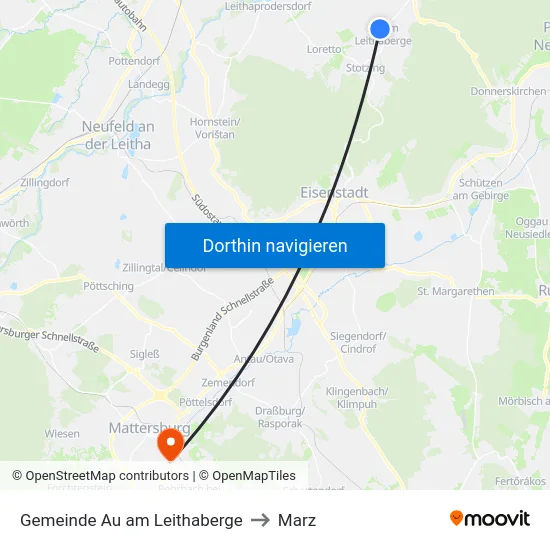 Gemeinde Au am Leithaberge to Marz map