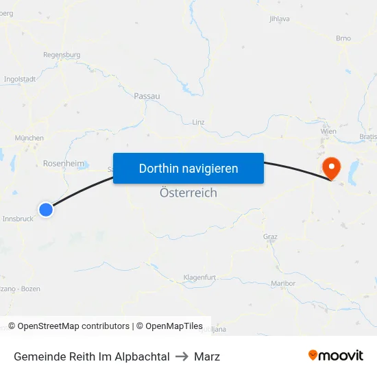 Gemeinde Reith Im Alpbachtal to Marz map