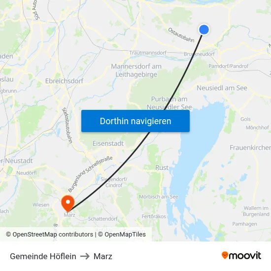 Gemeinde Höflein to Marz map