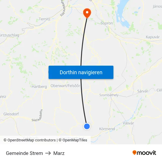 Gemeinde Strem to Marz map