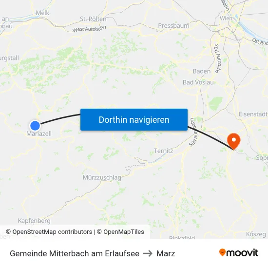 Gemeinde Mitterbach am Erlaufsee to Marz map
