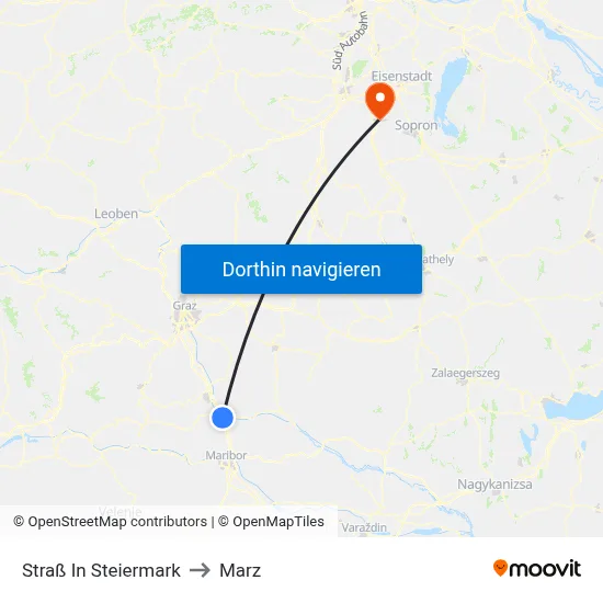 Straß In Steiermark to Marz map