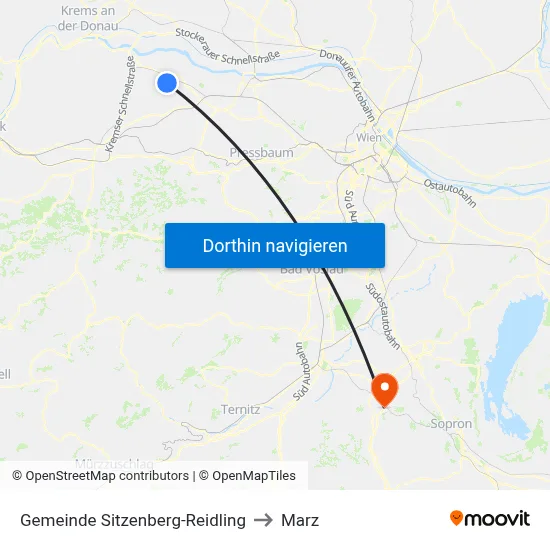 Gemeinde Sitzenberg-Reidling to Marz map