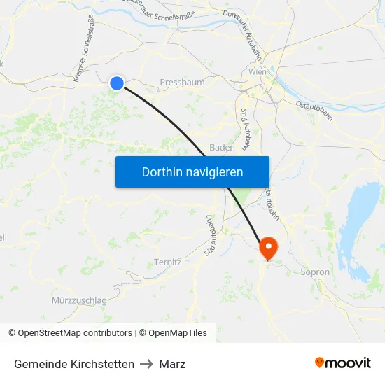 Gemeinde Kirchstetten to Marz map