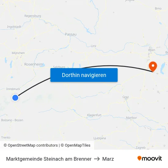 Marktgemeinde Steinach am Brenner to Marz map