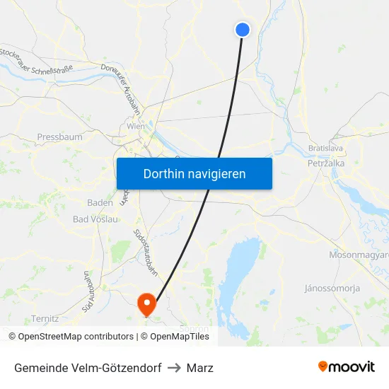 Gemeinde Velm-Götzendorf to Marz map
