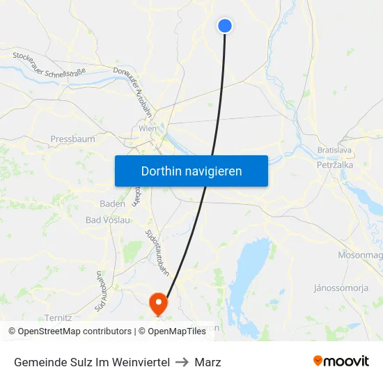 Gemeinde Sulz Im Weinviertel to Marz map