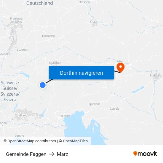Gemeinde Faggen to Marz map