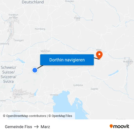 Gemeinde Fiss to Marz map