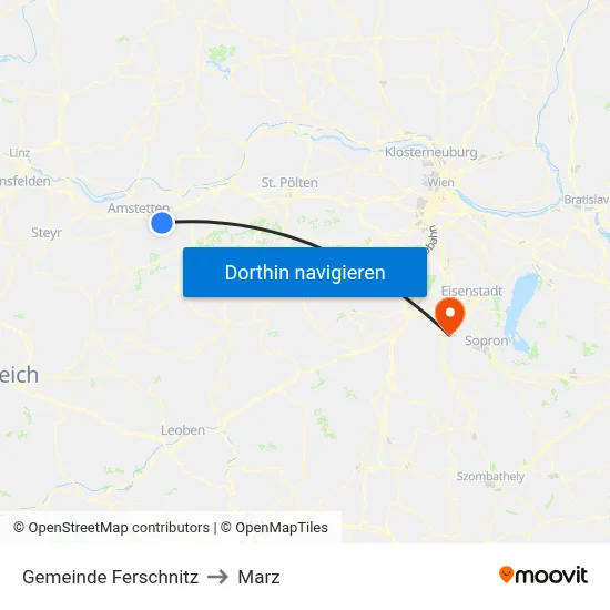 Gemeinde Ferschnitz to Marz map