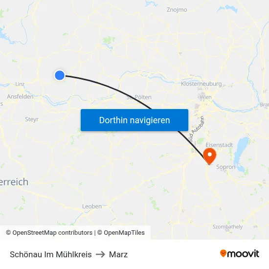 Schönau Im Mühlkreis to Marz map