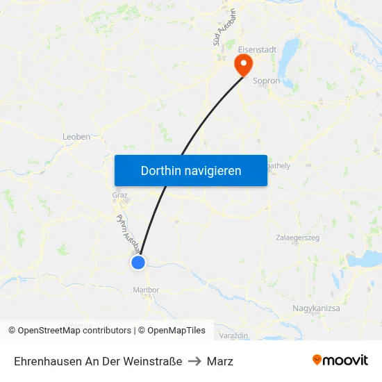 Ehrenhausen An Der Weinstraße to Marz map