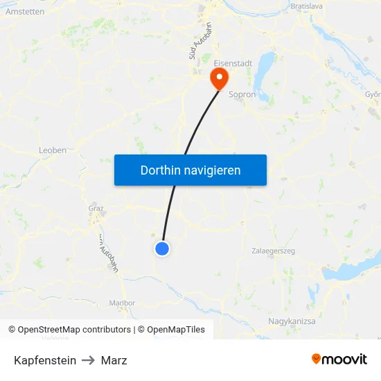 Kapfenstein to Marz map