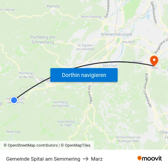 Gemeinde Spital am Semmering to Marz map