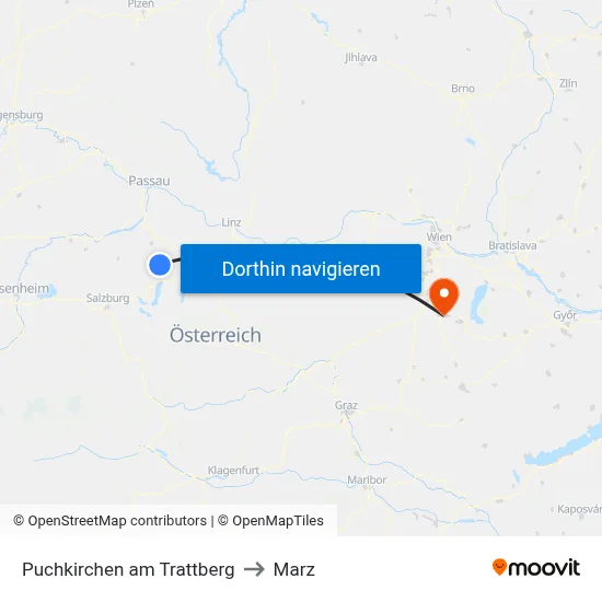 Puchkirchen am Trattberg to Marz map