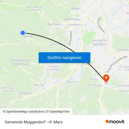Gemeinde Muggendorf to Marz map