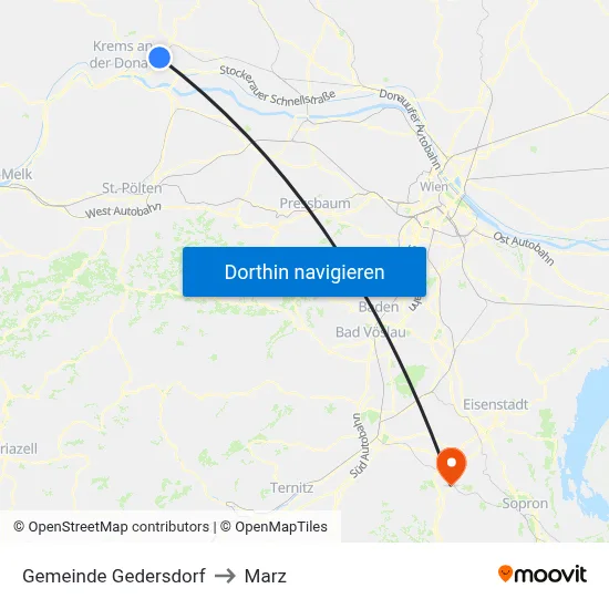 Gemeinde Gedersdorf to Marz map