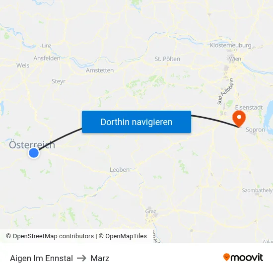 Aigen Im Ennstal to Marz map