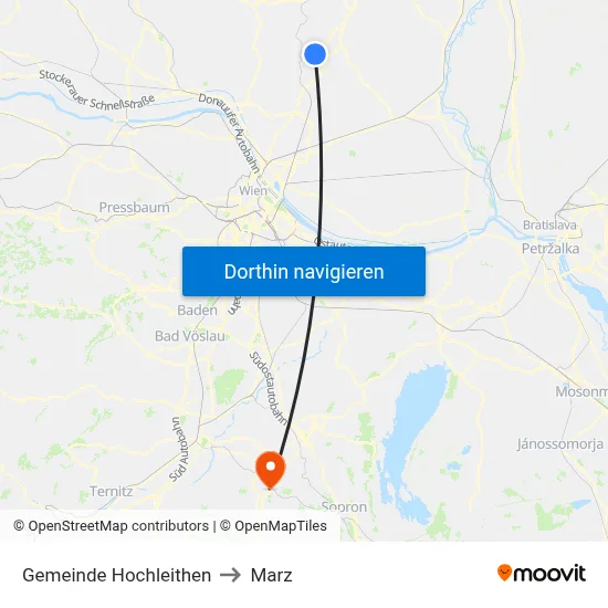 Gemeinde Hochleithen to Marz map