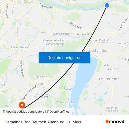 Gemeinde Bad Deutsch-Altenburg to Marz map