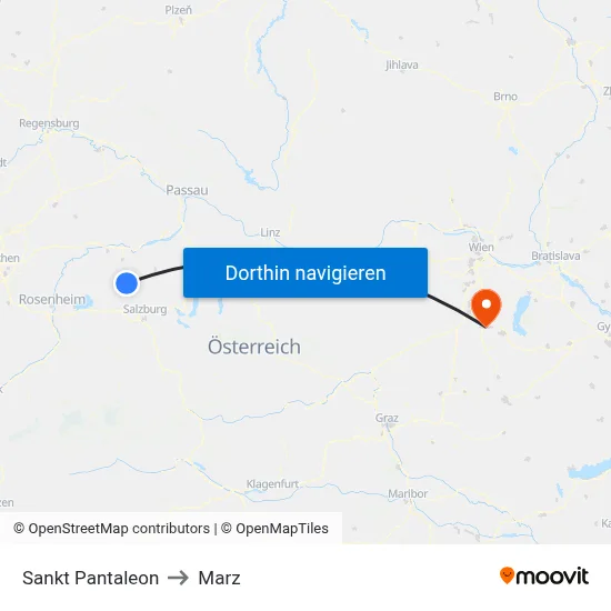 Sankt Pantaleon to Marz map
