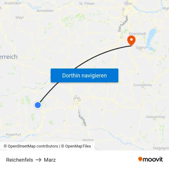 Reichenfels to Marz map