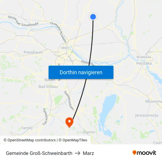Gemeinde Groß-Schweinbarth to Marz map